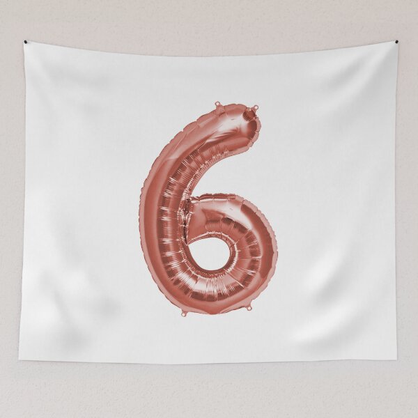 Item preview, Six Number 6 Metallic Rose Gold Mylar Foil Helium Balloon for Six Year Old Kindergarten and First Grade Child  designed and sold by Birthdates.