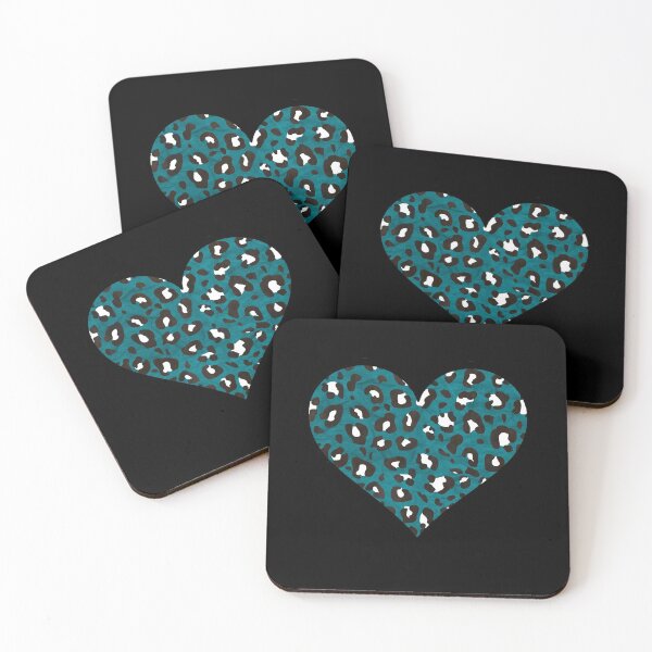 Item preview, Peacock Blue, Black and White Leopard Print Heart designed and sold by Bumblefuzzies.