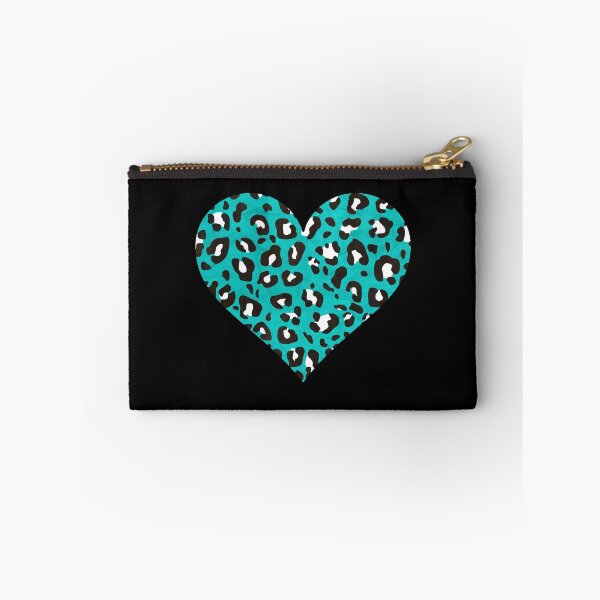 Item preview, Teal Blue, Black and White Leopard Print Heart designed and sold by Bumblefuzzies.