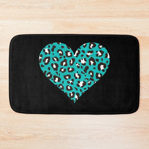 Item preview, Teal Blue, Black and White Leopard Print Heart designed and sold by Bumblefuzzies.