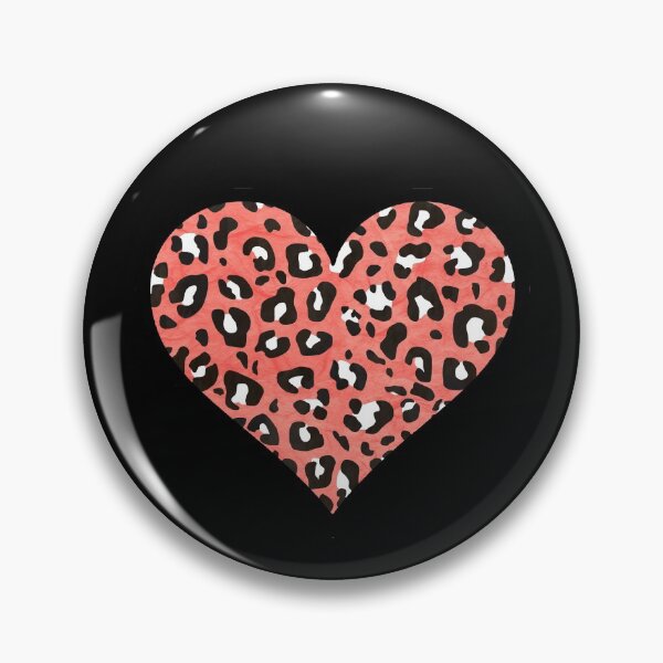 Item preview, Coral, Black and White Leopard Print Heart designed and sold by Bumblefuzzies.