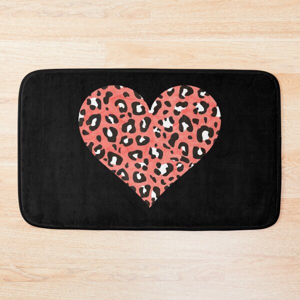 Item preview, Coral, Black and White Leopard Print Heart designed and sold by Bumblefuzzies.