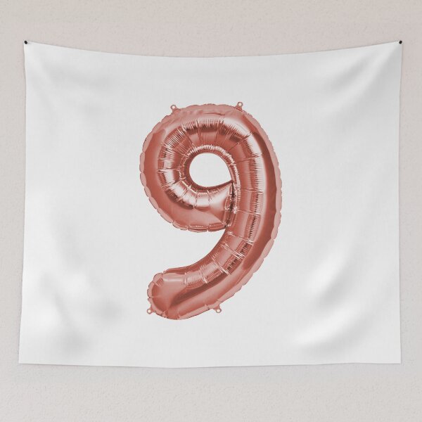 Item preview, Nine Number 9 Metallic Rose Gold Mylar Foil Helium Balloon for Nine Year Primary Schoolchild  Fourth Grade Student  designed and sold by Birthdates.