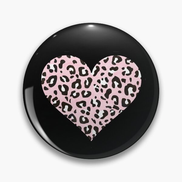 Item preview, Millennial Pink, Black and White Leopard Print Heart designed and sold by Bumblefuzzies.