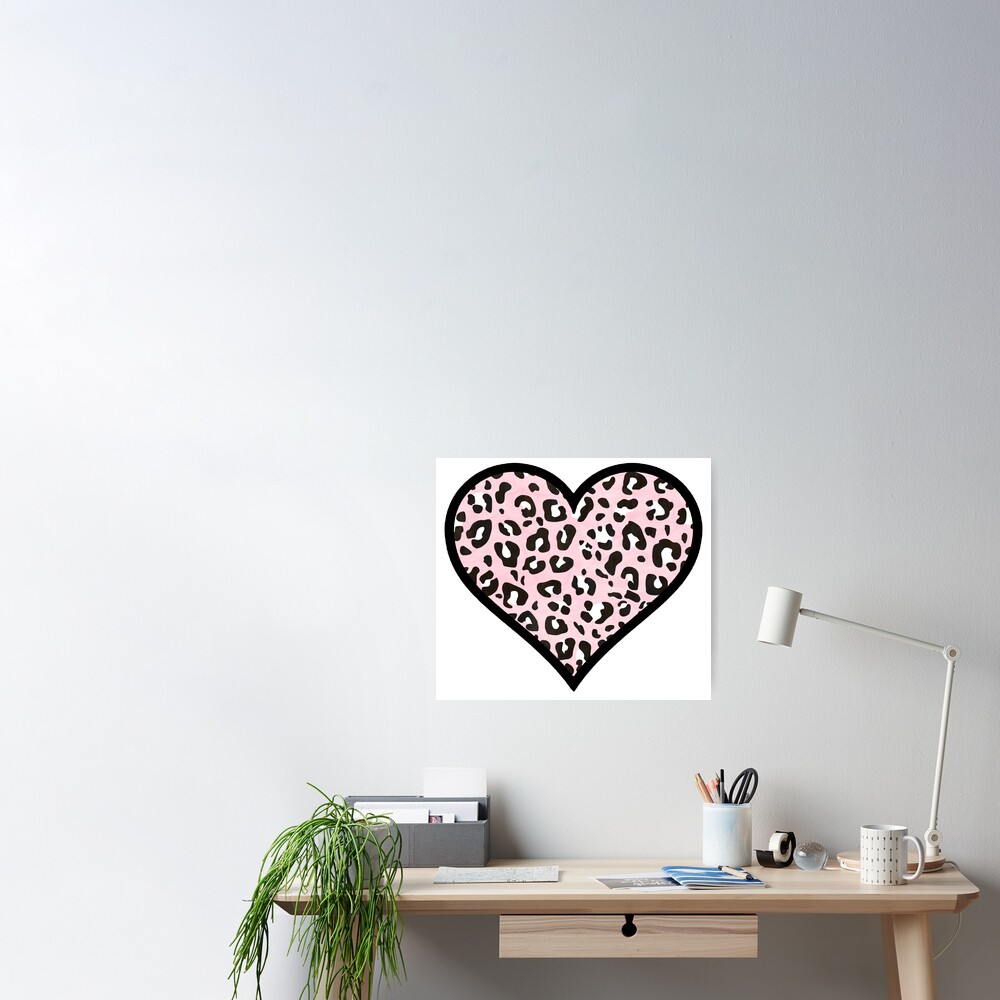 Leopard Print Heart Poster for Sale by Bumblefuzzies