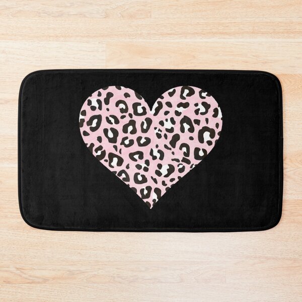 Item preview, Millennial Pink, Black and White Leopard Print Heart designed and sold by Bumblefuzzies.