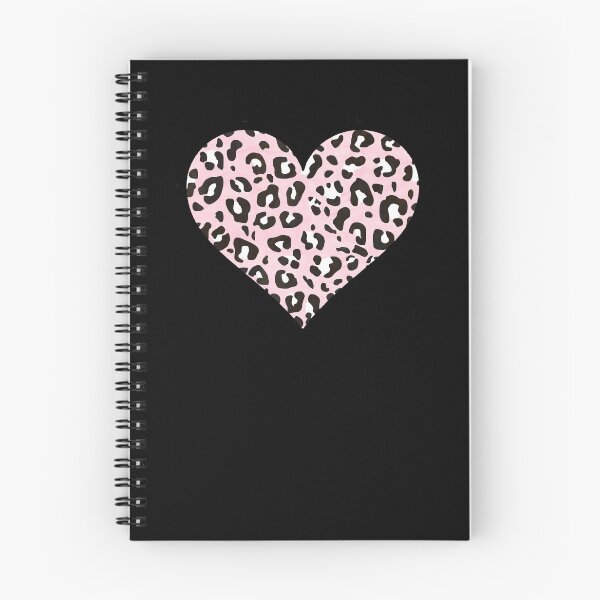 Item preview, Millennial Pink, Black and White Leopard Print Heart designed and sold by Bumblefuzzies.