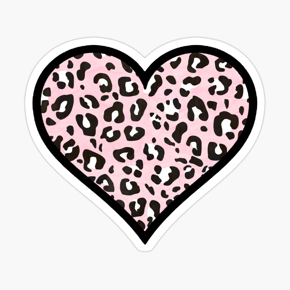 Monogrammed Pink Leopard And Black Hearts Graphic Tee