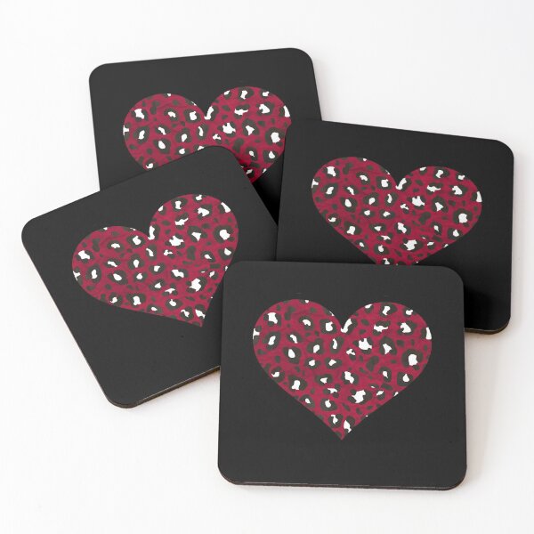 Item preview, Burgundy, Black and White Leopard Print Heart designed and sold by Bumblefuzzies.