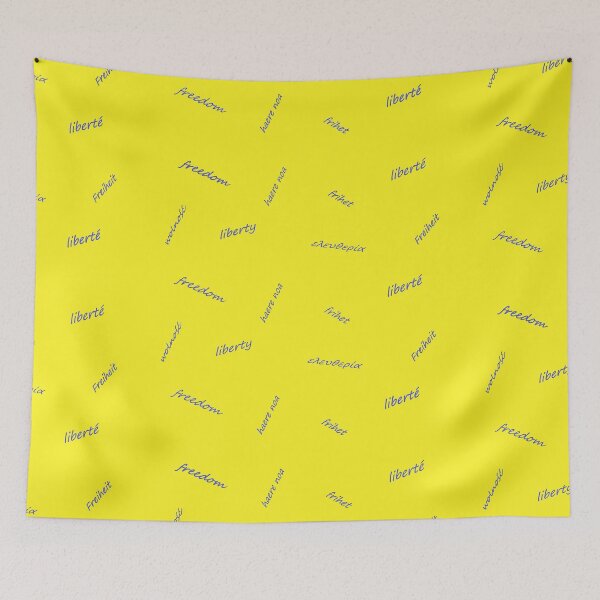 Item preview, liberte freedom word yellow background designed and sold by miaterinka.