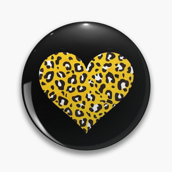 Item preview, Mustard Yellow, Black and White Leopard Print Heart designed and sold by Bumblefuzzies.