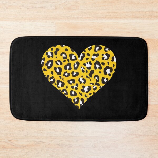 Item preview, Mustard Yellow, Black and White Leopard Print Heart designed and sold by Bumblefuzzies.