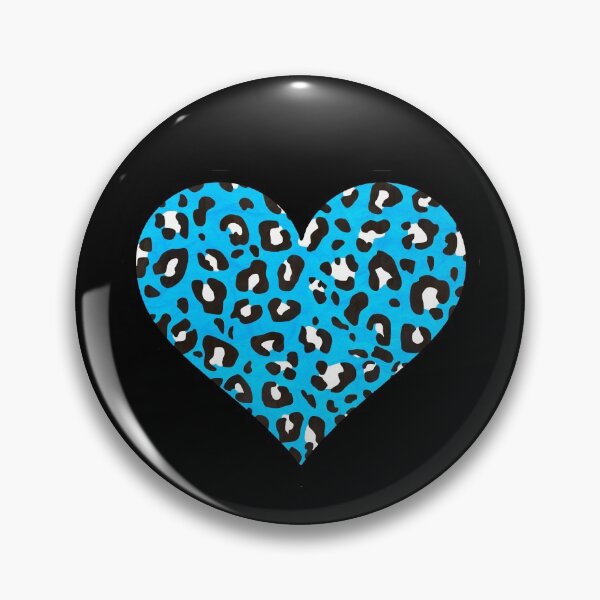 Item preview, Sky Blue, Black and White Leopard Print Heart designed and sold by Bumblefuzzies.