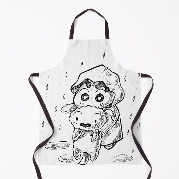 Item preview, chin chan and snowy in the rain, shin chan dog, shinnosuke nohara and his wet puppy, classic animated 90s drawing, animal love, cute snowball pet designed and sold by Mariuki Flow.