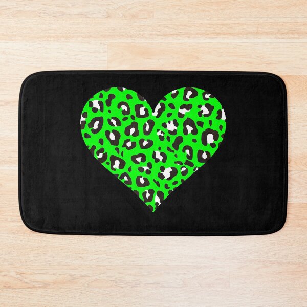 Item preview, Bright Green, Black and White Leopard Print Heart designed and sold by Bumblefuzzies.