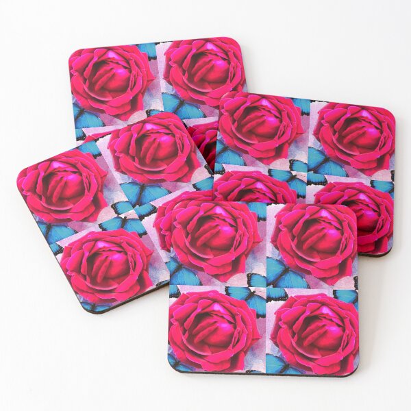 Item preview, Red Rose and Blue Butterflies designed and sold by PicsByTony.
