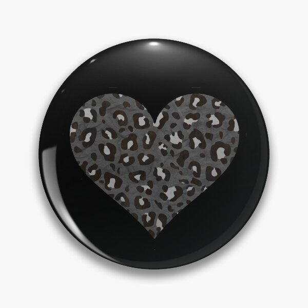Item preview, Dark Gray, Black and White Leopard Print Heart designed and sold by Bumblefuzzies.