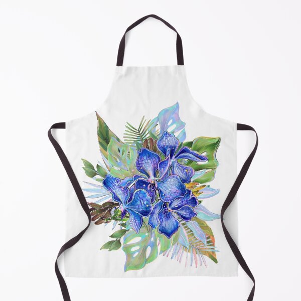 Item preview, Flower Blue Orchid Vand Monstera Tropical Plant Blue Pink illustration designed and sold by InessArt.