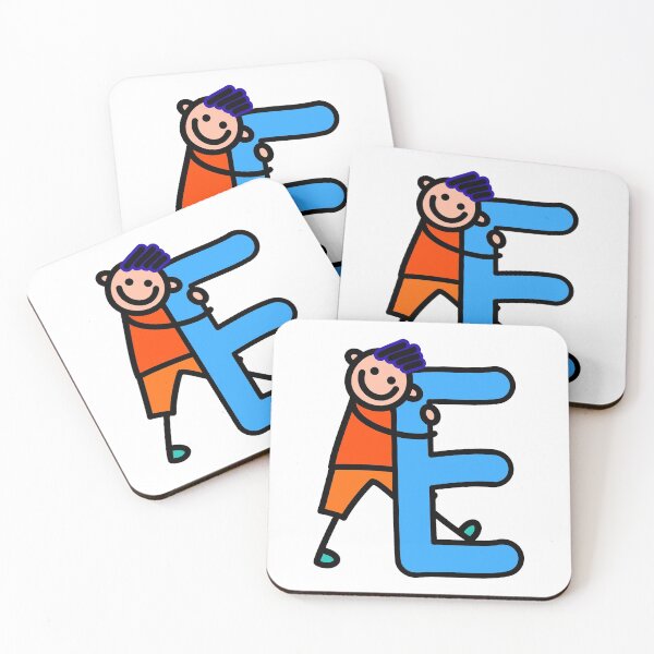 Item preview, Letter E for Boys alphabet Kids Colorful Cartoon Character designed and sold by funwithletters.