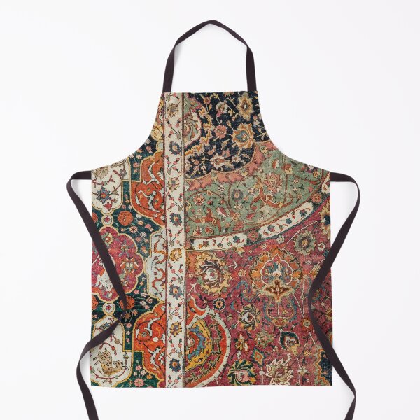 Item preview, Persian Medallion Rug II // 16th Century Distressed Red Green Blue Flowery Colorful Ornate Pattern designed and sold by vintagepatterns.