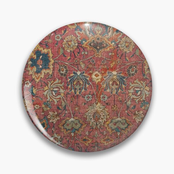 Item preview, Persian Medallion Rug IV // 16th Century Distressed Red Green Blue Flowery Colorful Ornate Pattern designed and sold by vintagepatterns.