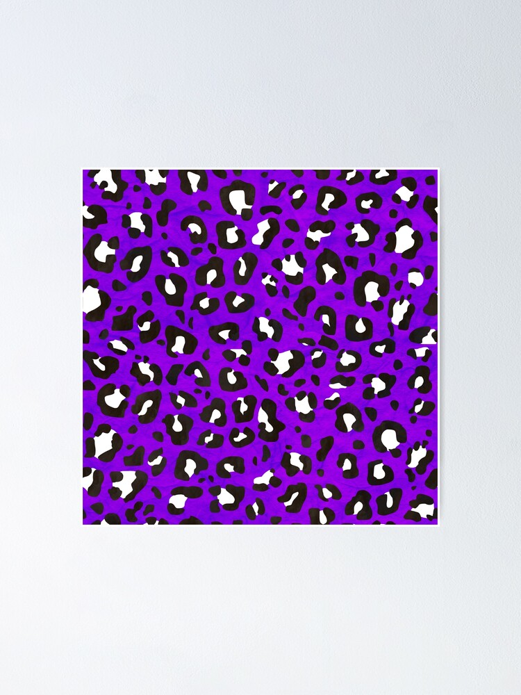 Bright Pink, Blue and Black Leopard Print Poster for Sale by Bumblefuzzies
