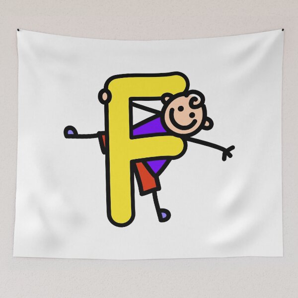 Item preview, Letter F for Boys alphabet Kids Colorful Cartoon Character designed and sold by funwithletters.