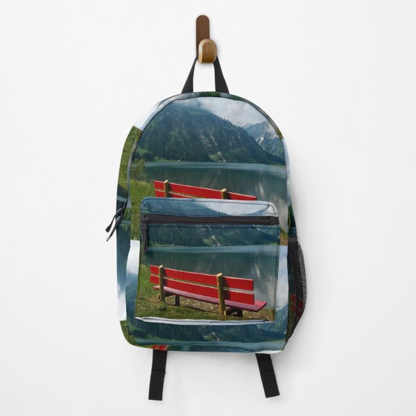 Red bench with a view Backpack