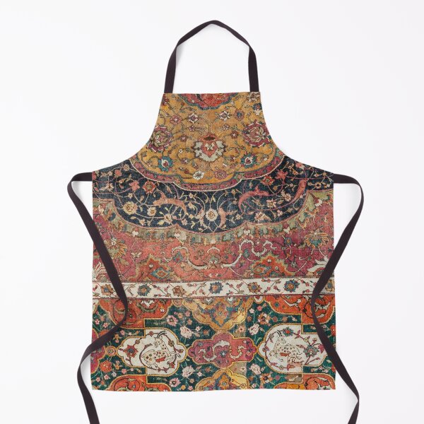 Item preview, Persian Medallion Rug IX // 16th Century Distressed Red Green Blue Flowery Colorful Ornate Pattern designed and sold by vintagepatterns.