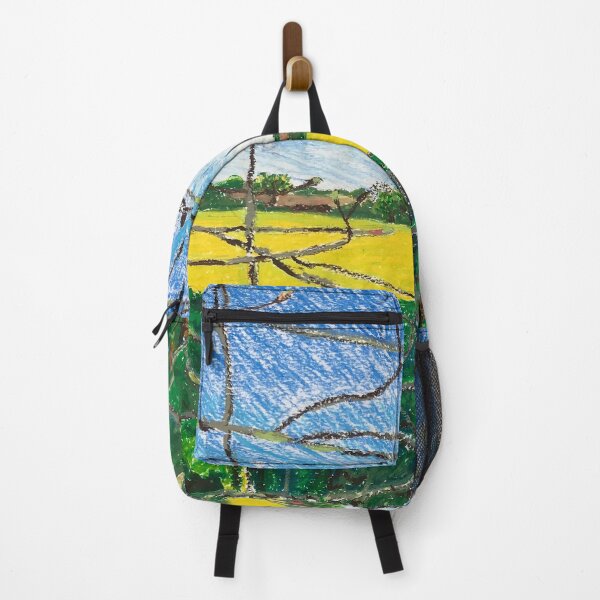 Item preview, Yellow field through a latticework of branches designed and sold by Catherine Holland.