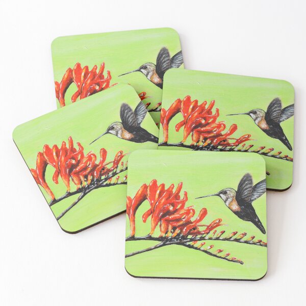 Item preview, Hummingbird and Crocosmia Painting designed and sold by Art by Kirsten Sneath.