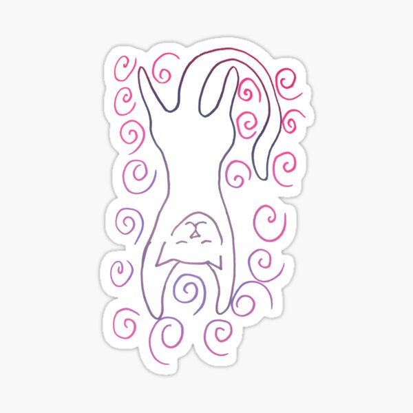 Sleepy swirls kitty switch colours Sticker