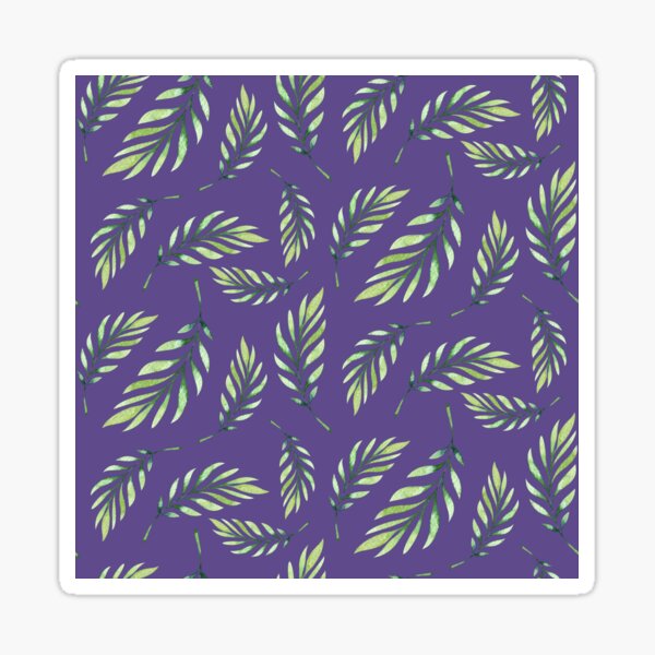Item preview, Green Leaves On A Ultra Violet Background designed and sold by ManateesDesign.