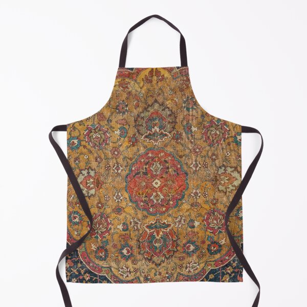 Item preview, Persian Medallion Rug VII // 16th Century Distressed Red Green Blue Flowery Colorful Ornate Pattern designed and sold by vintagepatterns.