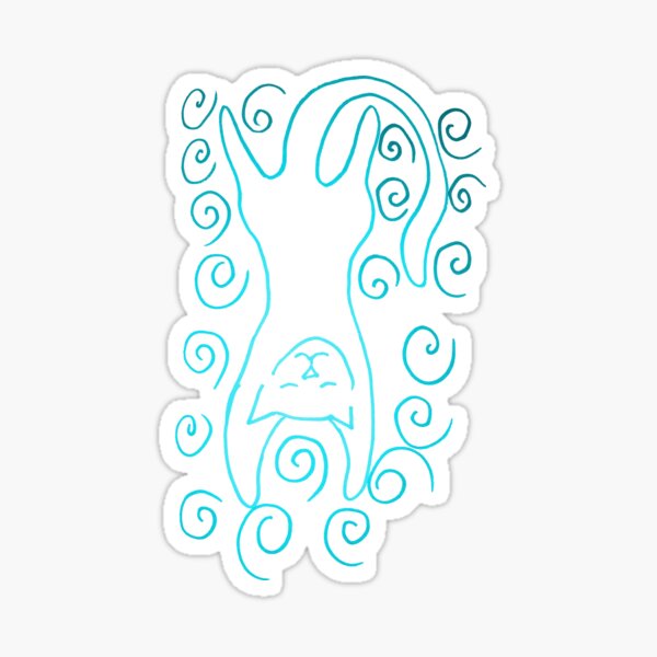 Sleepy swirls kitty blue Sticker