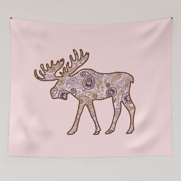 Item preview, Brown Paisley Moose  designed and sold by Emily Boynton.