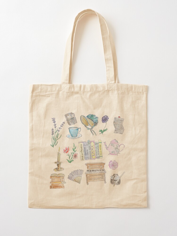Thumbnail 2 of 5, Tote Bag, Jane Austen Illustrations designed and sold by ellie-mellon.
