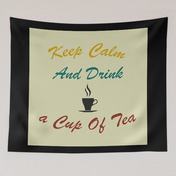Item preview, keep calm and drink a cup of tea retro vintage designed and sold by WilliamsGFX.