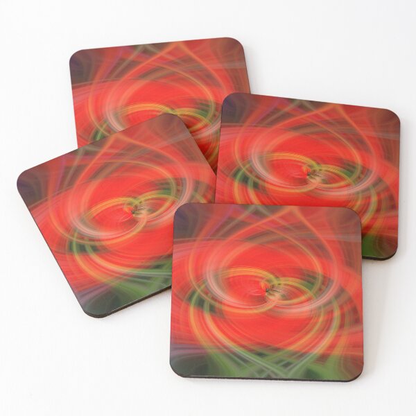 Item preview, Red Hot: Abstract Fractal Flower/Vortex Pattern in Red and Green designed and sold by Josie Elias.