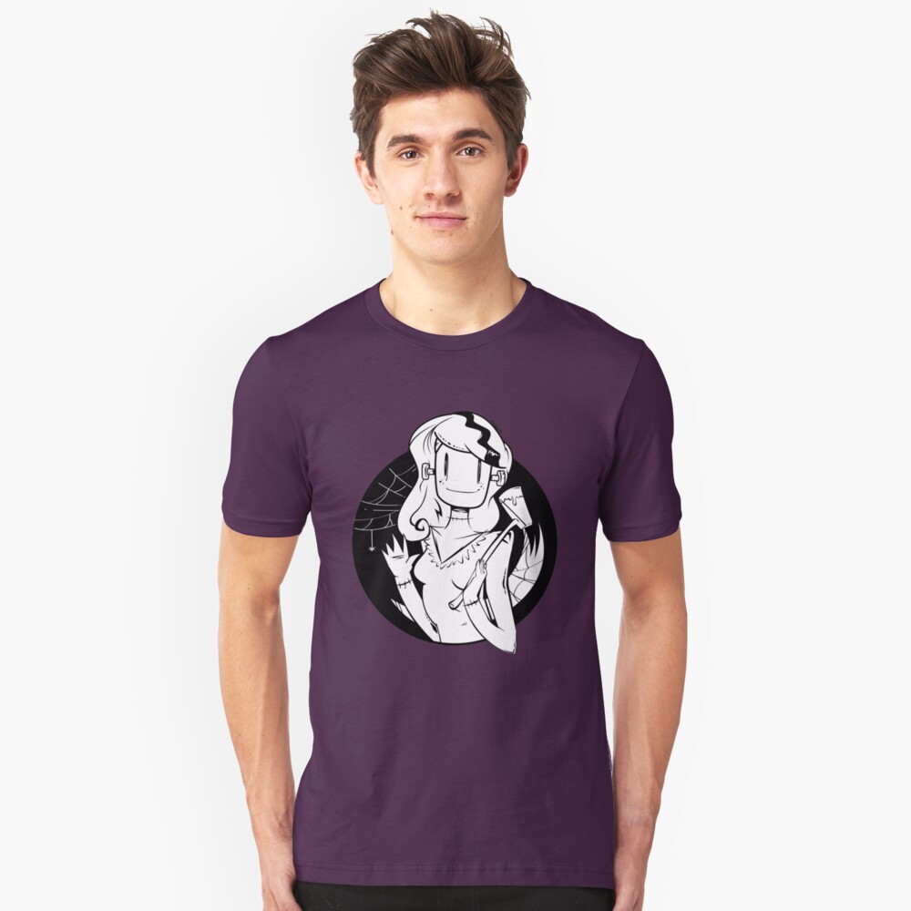 Lady Frankenstein- Happy Halloween Slim Fit T-Shirt