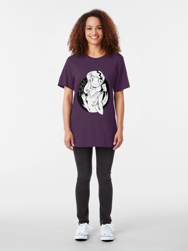 Alternate view of Lady Frankenstein- Happy Halloween Slim Fit T-Shirt