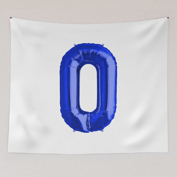 Item preview, Zero Number 0 Metallic Royal Blue Mylar Foil Helium Balloon for Newborns designed and sold by Birthdates.