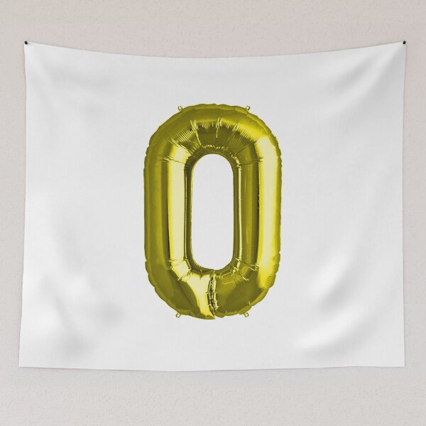 Item preview, Zero Number 0 Metallic Yellow Gold Mylar Foil Helium Balloon for Newborns designed and sold by Birthdates.