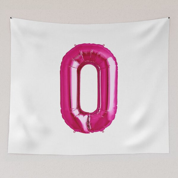 Item preview, Zero Number 0 Metallic Hot Pink Mylar Foil Helium Balloon for Newborns designed and sold by Birthdates.