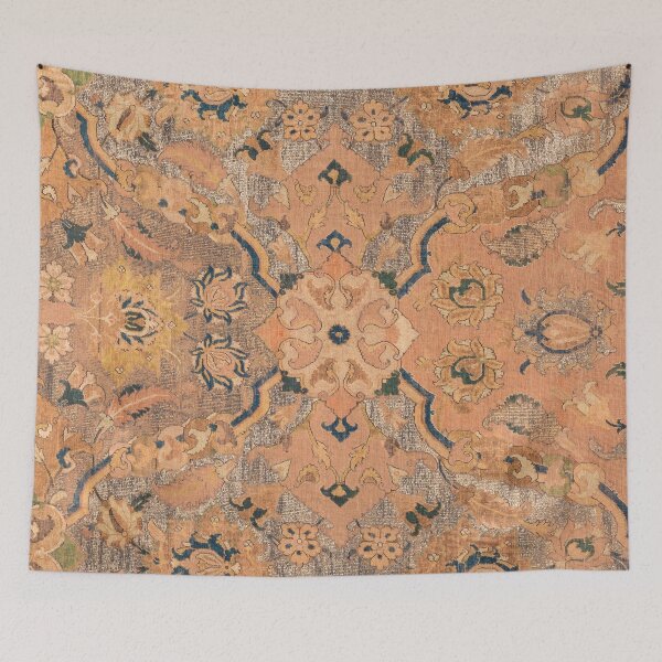 Item preview, Persian Motif IV // 17th Century Ornate Rose Gold Silver Royal Blue Yellow Flowery Accent Rug Pattern designed and sold by vintagepatterns.