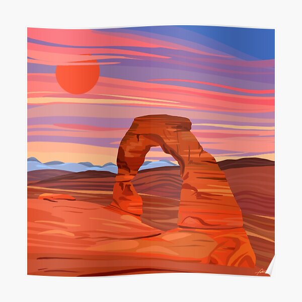 Arches National Park Digital Painting Poster