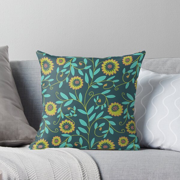 Item preview, Floral Vines teal designed and sold by farreystudio.
