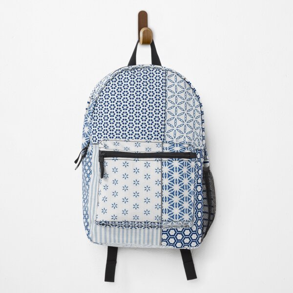 Item preview, Blue and White Faux Patchwork Pattern designed and sold by Clare Walker.