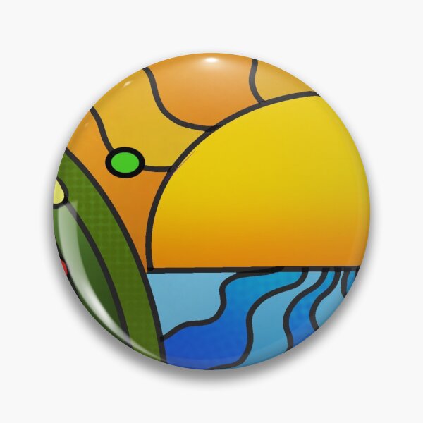 Item preview, Psychedelic art - Sunrise Over Water and Hills designed and sold by madtoyman.