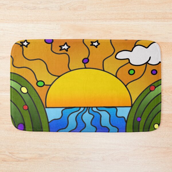 Item preview, Psychedelic art - Sunrise Over Water and Hills designed and sold by madtoyman.